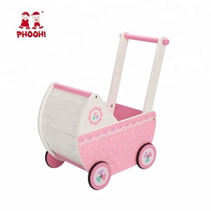 अमेरिकी लड़की फर्नीचर नाटक गुड़िया खेल खेल सफेद पुशचेयर खिलौना लकड़ी के गुड़िया खेल - Product Image 6