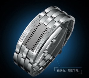 Binary led watch unique design 5ATM water resistant unisex custom watches - Product Image 1