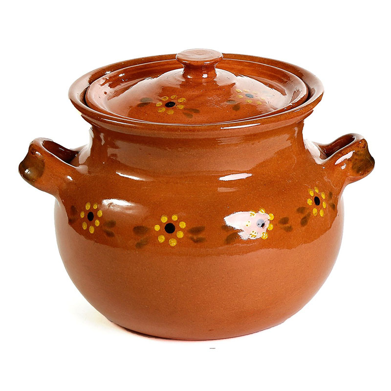 Tráng Men Mexico Truyền Thống Đất Nung Cookware Clay Bean Pot Với Nắp