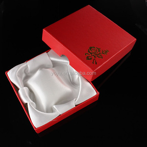 BP0708 Cheap Red Flower Printed Silk Filled Paper <strong>Bracelet</strong> <strong>Boxes</strong>,red pink Paper Jewelry <strong>Gift</strong> Box - Product Image 1