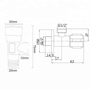 Robinet d'angle en acier inoxydable 304, filetage G1/2, poignée rouge et bleue, nickel brossé, pour toilettes et salle de bain, eau chaude et froide - Product Image 4