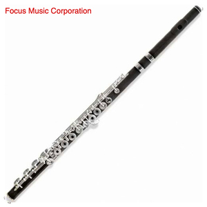 FFL-350S 17 agujeros agujero abierto cuerpo de ébano, ébano cabeza placa de plata flautas - Product Image 1