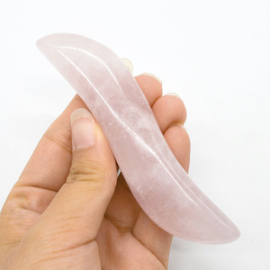 S Shaped Rose Quarz <span class=keywords><strong>Gua</strong></span> <span class=keywords><strong>sha</strong></span> Schaber Gesichts <span class=keywords><strong>Massage</strong></span> Zauberstäbe - Product Image 6