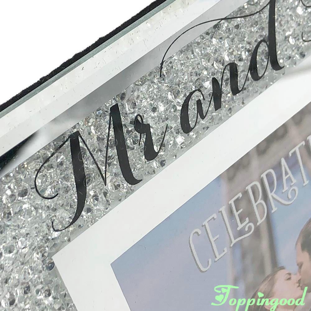 Красивая Серебристая зеркальная Стеклянная фоторамка для украшения стола