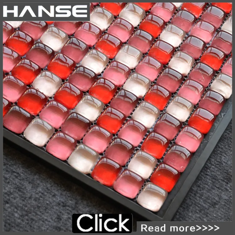 HSJ014 neue design rotes glas wand dekoration mosaik fliesen