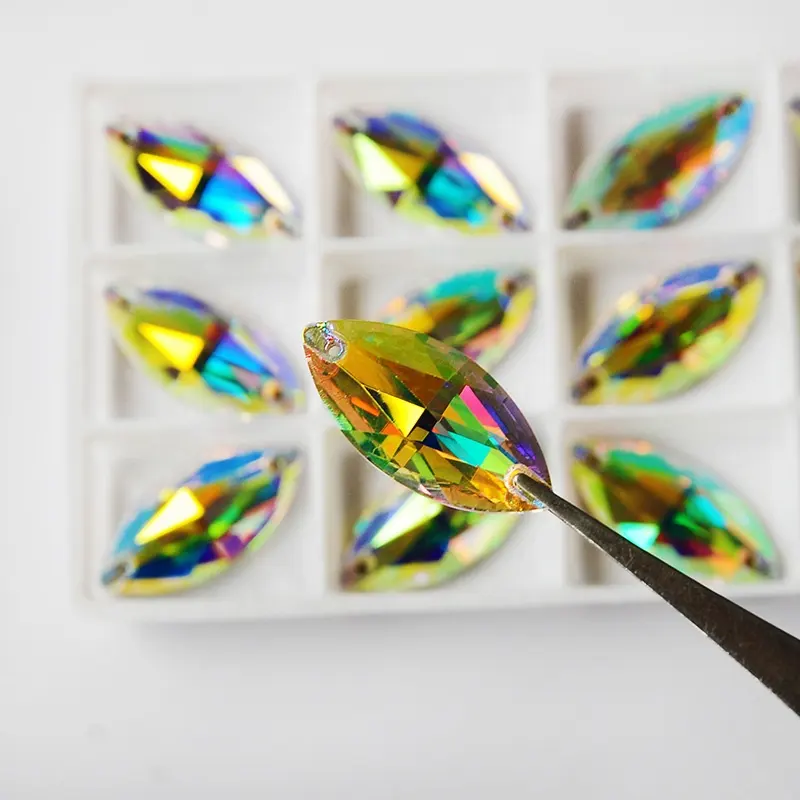 Yanruo AB Color Sew On Rhinestone Crystals Glass Crystal Sew On Rhinestone For Clothes