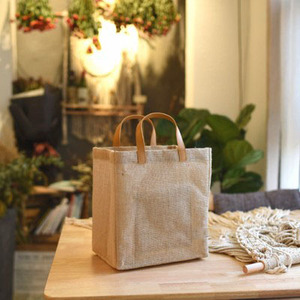 Borsa da Shopping in juta riutilizzabile riciclabile eco-friendly, borsa da spiaggia con logo personalizzato - Product Image 4