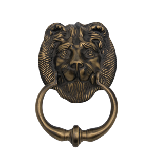 Antique brass lion door knocker - Product Image 1