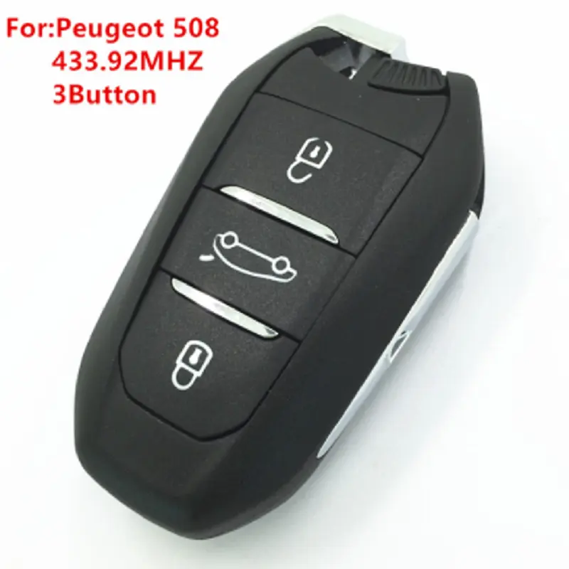 OEM Car Key For PEUGEOT 208 308 508 3008 5008 ETC SMART Keyless Entry 3 BUTTON REMOTE KEY With Electornic ID 46 and Uncut Blade