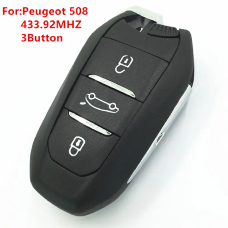 Clé de voiture OEM pour PEUGEOT 208 308 508 3008 5008 ETC SMART Keyless Entry 3 BUTTON REMOTE KEY avec Electornic ID 46 et lame non coupée