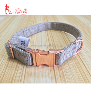 Morbido cotone collari per cani guinzagli, fibbia in metallo oro rosa - Product Image 3
