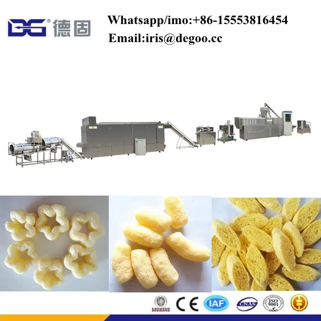 Hohe qualität Chinesische neue produkte mais schnaufend ring snacks extruder/mais puffs snack, der maschine linie China lieferant