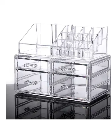 Rangement de maquillage en acrylique transparent, grand organisateur avec tiroir, pour maquillage