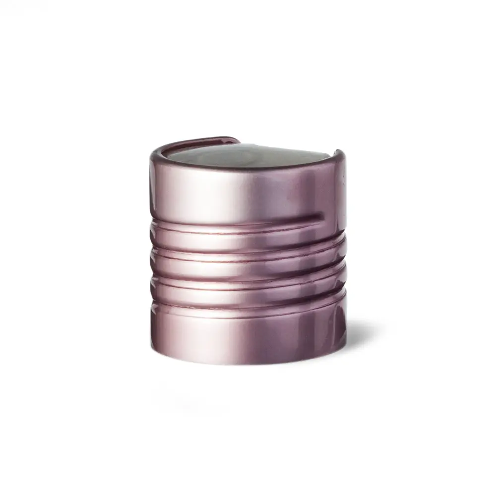 24/410 Aluminium gerippte rosa Schraube Disc Top Cap