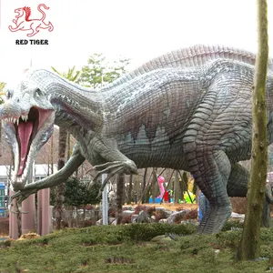 Tamaño Natural grande dinosaurio fibra de vidrio escultura para la venta