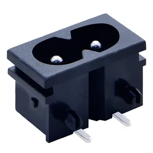 HONGJU-toma de corriente tipo R-201A90(B17) IEC C8, conector macho de 2 pines