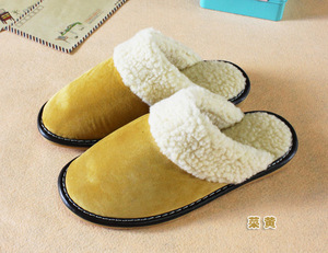 Véritable cuir véritable femmes hommes <span class=keywords><strong>maison</strong></span> pantoufles chaud hiver chaussures <span class=keywords><strong>d</strong></span>'intérieur <span class=keywords><strong>pour</strong></span> Couples chambre <span class=keywords><strong>maison</strong></span> en peluche confortable invités appartements - Product Image 4
