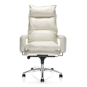 Дешевая цена, светло-коричневое кожаное офисное кресло с высокой спинкой для продажи, кресло руководителя