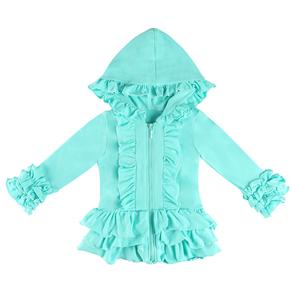 Soft <strong>Winter</strong> <strong>Girl</strong> Zip up Hoodie Custom Hoodie Printing Kids Ruffle <strong>Coats</strong> - Product Image 6