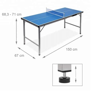Mesa de <span class=keywords><strong>Ping</strong></span> <span class=keywords><strong>Pong</strong></span> Plegable de 150 x 67 x 71 cm para Uso en Interiores y Exteriores, Incluye Pelotas y Palas, Azul - Product Image 2