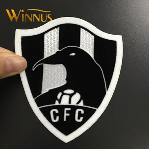 custom printing private logo football jercey t shirt heat pressed patch 3d flocking heat transfer label for clothing