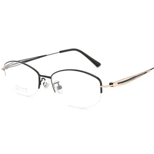 Latest glasses frames for girl women half titanium frame eyeglasses