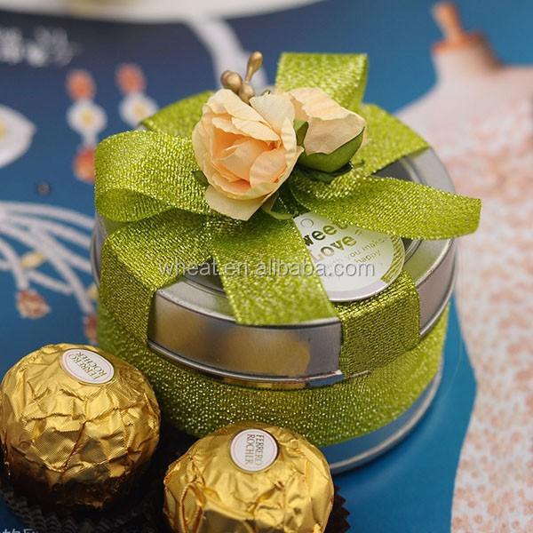 Красивая круглая жестяная упаковочная коробка для конфет, больше цветов