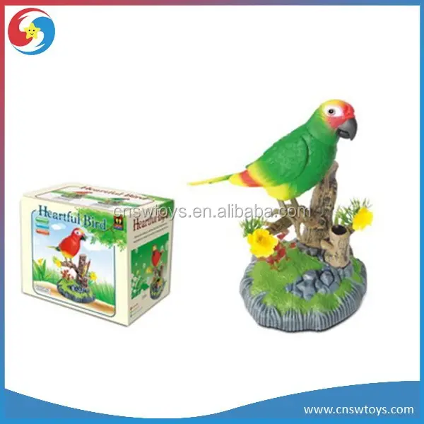 Electrical toy parrot singing bird with stump DD0401155