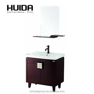 Meihuida — lavabo de salle de bains commercial, comptoir de lavabo en bois avec miroir, bon marché