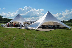 Tente double épaisseur en velours blanc, tente d'étoile de mariage pom gada, tente de <span class=keywords><strong>camping</strong></span> de luxe à vendre - Product Image 4