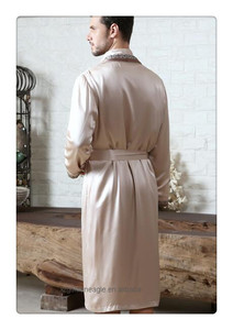 Abito lungo da <span class=keywords><strong>uomo</strong></span> in seta di lusso 100% <span class=keywords><strong>pigiama</strong></span> da notte in seta - Product Image 2