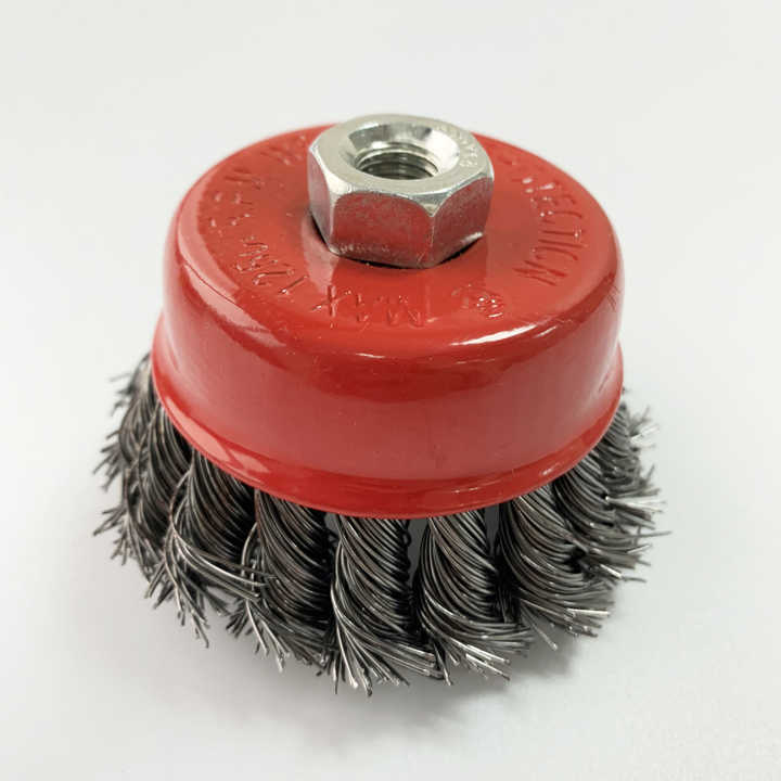 IMPA 510785 High quality wire wheel brush/ Threaded nut Knot Type Steel Wire Cup Brush 75 MM x