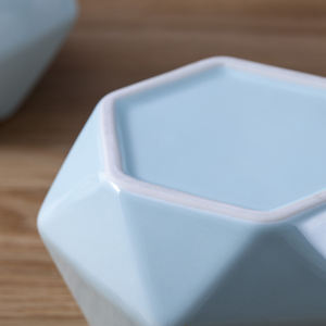 Tetera de Cerámica de 580 ml (20 oz) con Acabado Glaseado Personalizado, Juego de Té Poligonal con Mango de Madera para Hogar, Jardín y Restaurante - Product Image 6