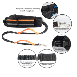 Guinzaglio per cani a mani libere regolabile riflettente imbracatura per collare in corda retrattile corsa multifunzione - Product Image 4