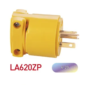 NEMA 6-20 Heavy Duty Grade Assembly Plug Yellow 20 Amp, 250 Volt, Plug, Grounding, Yellow