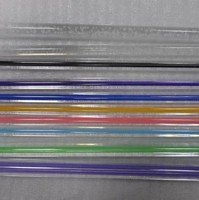 Tiges en plastique acrylique extrusion avec lignes colorées, 1 pièce