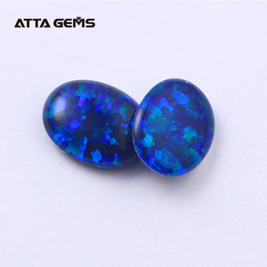 K14 <span class=keywords><strong>azul</strong></span> Oval Cut 9X7mm verde ópalo sintético opal gemstone <span class=keywords><strong>precio</strong></span> doublet opal - Product Image 4