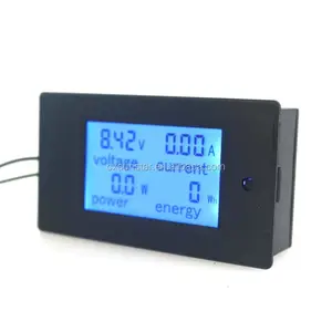 Multímetro Digital, voltímetro, amperímetro, potencia de corriente, energía de vatios, voltios, amperios, retroiluminación azul LCD, derivación de corriente de 100V 20A