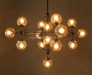 Moderna lámpara de araña de 10 globos de vidrio transparente colgante de luz para <span class=keywords><strong>el</strong></span> <span class=keywords><strong>restaurante</strong></span>/hotel accesorio de iluminación - Product Image 6