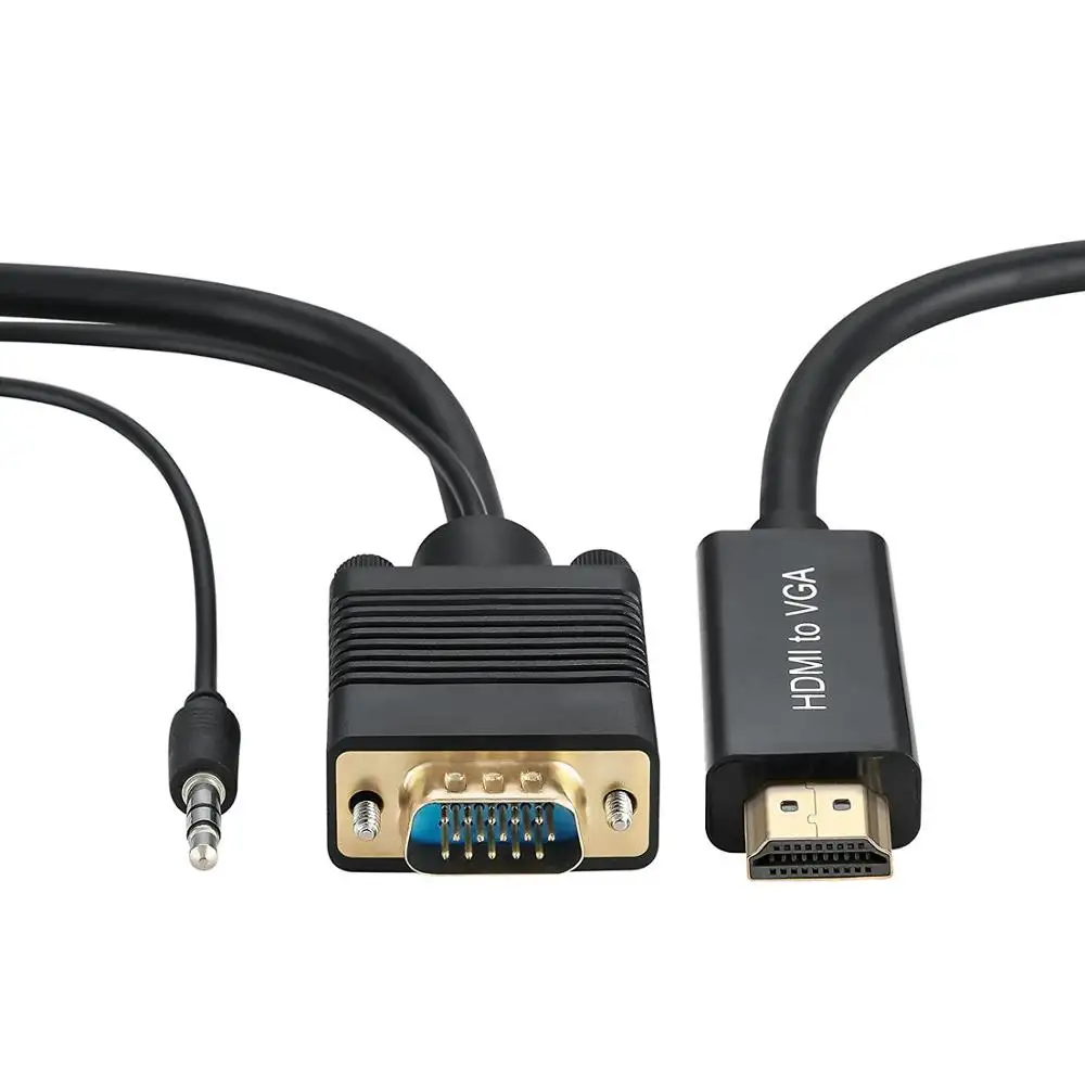 Hdmi Male to VGA Male Converter Adapter Video Cable Supporting 3d,1080p and with Audio Output