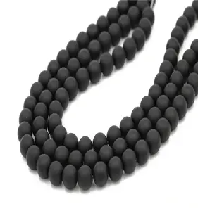 wholesale natural stone 4 mm 6 mm 8 mm 10 mm 12 mm matte black onyx loose beads for jewelry making