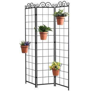 Rabotteuse murale en terre brute, supports de plantation, fil métallique noir, de 7 pouces, pour mur en <span class=keywords><strong>treillis</strong></span> métallique, lot de 6 pièces - Product Image 3