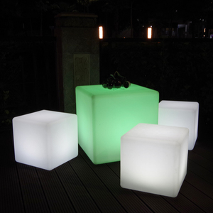Rechargeable Battery Wireless Remote Control Outdoor <strong>Cube</strong> Color-Changing LED <strong>Light</strong> for Road Garden Hotel Landscape AC/DC Power - Product Image 5