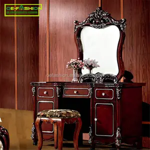 Oe-juego de muebles de dormitorio, tocador de mesa de maquillaje antiguo/vestidores antiguos con espejos