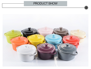 Grès Cuisson Crème Brulée Pudding Ramequin Céramique Dessert Crème Glacée Bol Petit Yaourt Pudding Tasse Avec Couvercle - Product Image 4