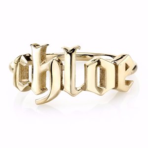 Shangjie Block Letter Personalized 14k Gold <strong>Name</strong> <strong>Ring</strong> Custom <strong>Rings</strong> - Product Image 5