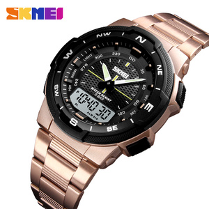 Relojes Deportivos de Cuarzo <span class=keywords><strong>SKMEI</strong></span> a la Moda de Acero Inoxidable para Hombre, <span class=keywords><strong>Reloj</strong></span> de Pulsera de Negocios Impermeable de Marca de Lujo para Hombre - Product Image 6