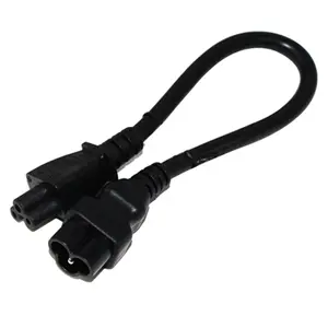 Grosir Hitam Tugas Berat 3 Cabang Plug 3pin Soket IEC C5 C6 Laptop Ekstensi Power Cord Timah Kabel Listrik