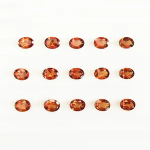 Women Jewellery Making Oval Cut Stone Orange 6x8mm Natural Garnet Loose Stone