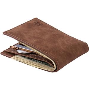 Vintage Scrub in pelle PU Short Section <span class=keywords><strong>portafoglio</strong></span> con sacchetto di moneta per gli uomini, Ultra-leggero e Ultra-sottile porta portamonete - Product Image 1